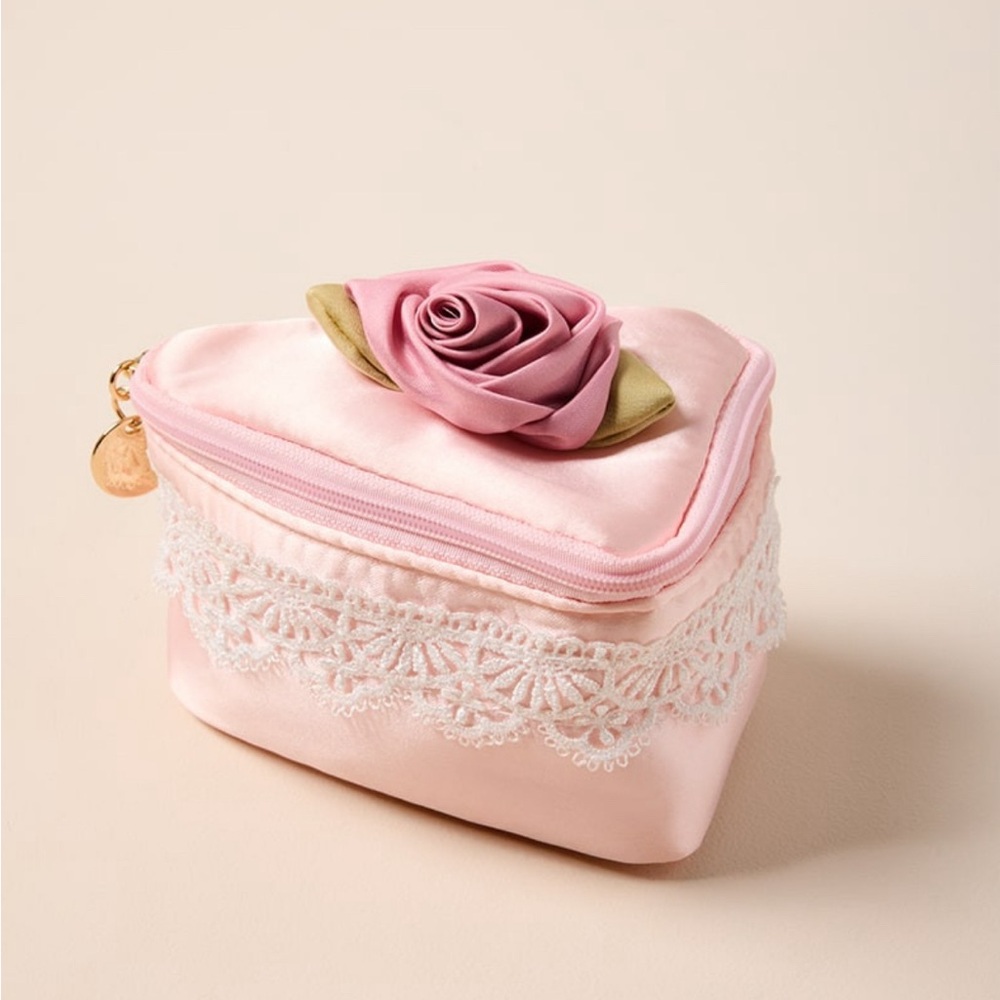 Rose Cake Slice Cosmetic Bag New With Tags